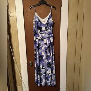 Floral Blue and White Women's Maxi Dress